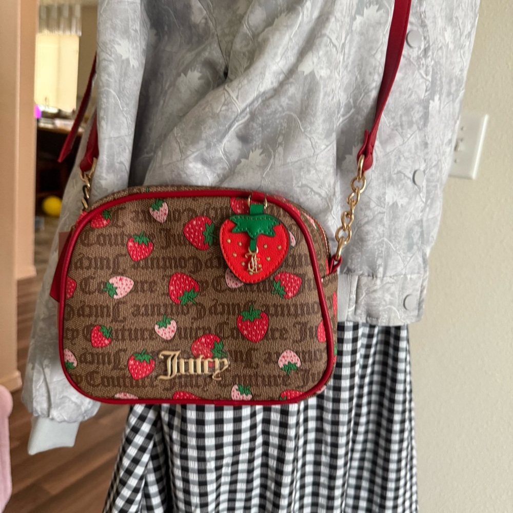 Juicy Couture Red and Brown Strawberry Crossbody Bag - Picture 11 of 16